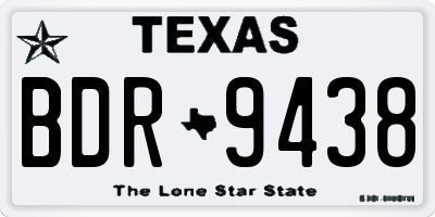 TX license plate BDR9438
