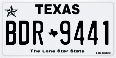 TX license plate BDR9441