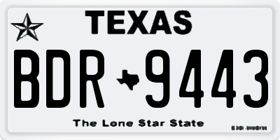 TX license plate BDR9443