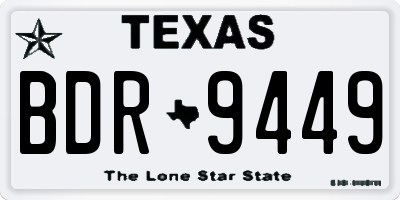 TX license plate BDR9449