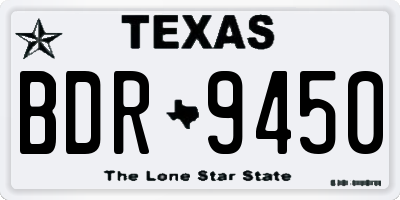 TX license plate BDR9450