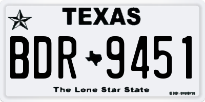 TX license plate BDR9451