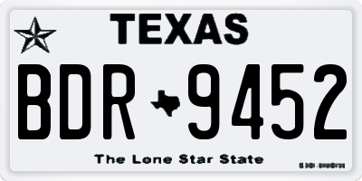 TX license plate BDR9452