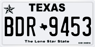 TX license plate BDR9453