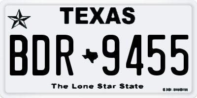 TX license plate BDR9455