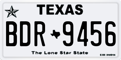 TX license plate BDR9456