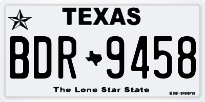 TX license plate BDR9458