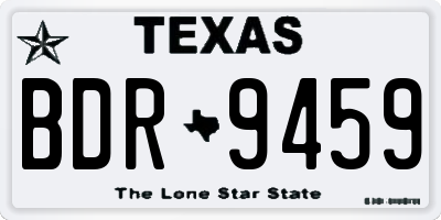 TX license plate BDR9459