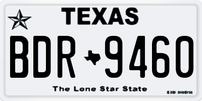 TX license plate BDR9460