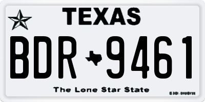 TX license plate BDR9461