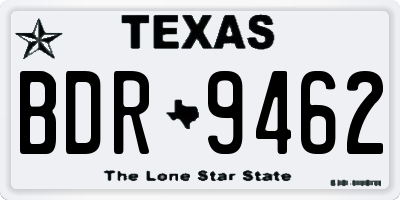 TX license plate BDR9462