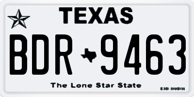 TX license plate BDR9463