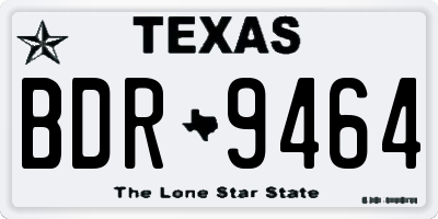 TX license plate BDR9464
