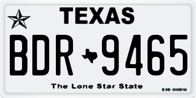 TX license plate BDR9465
