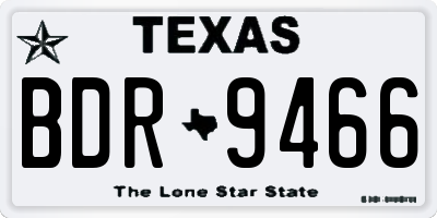 TX license plate BDR9466