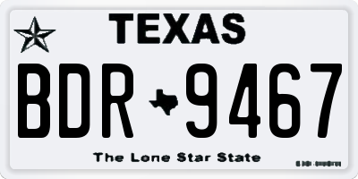 TX license plate BDR9467