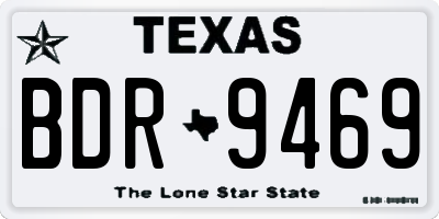 TX license plate BDR9469