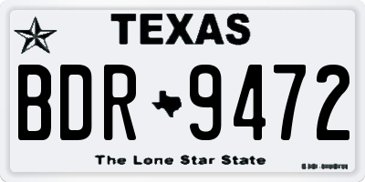 TX license plate BDR9472