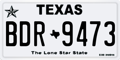 TX license plate BDR9473