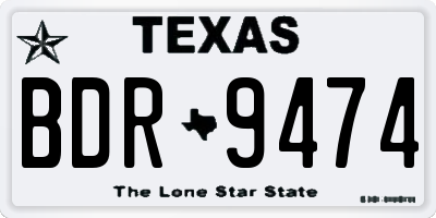 TX license plate BDR9474