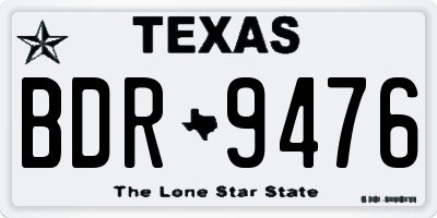 TX license plate BDR9476