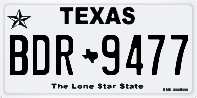 TX license plate BDR9477