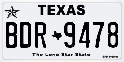 TX license plate BDR9478