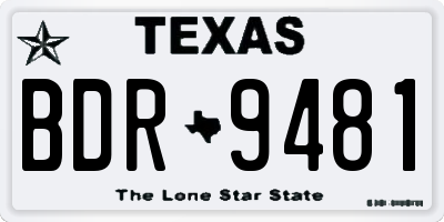 TX license plate BDR9481