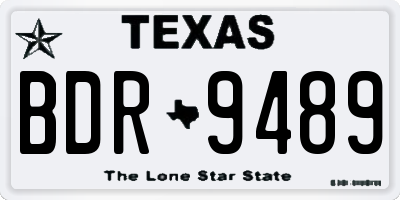 TX license plate BDR9489
