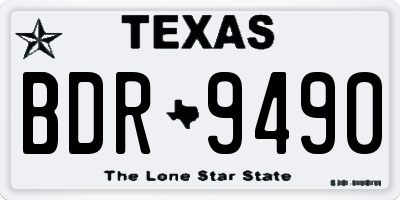 TX license plate BDR9490