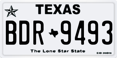 TX license plate BDR9493