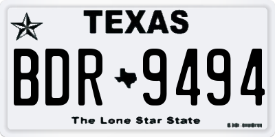 TX license plate BDR9494
