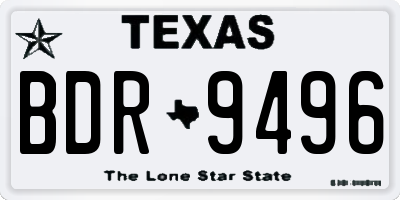 TX license plate BDR9496