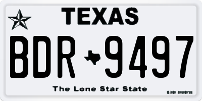 TX license plate BDR9497