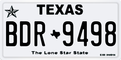 TX license plate BDR9498