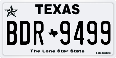 TX license plate BDR9499
