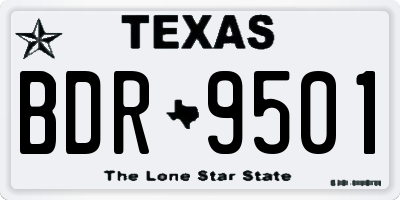 TX license plate BDR9501