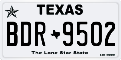 TX license plate BDR9502