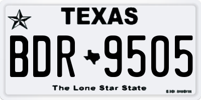 TX license plate BDR9505