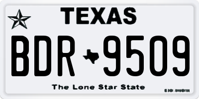 TX license plate BDR9509