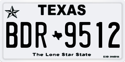 TX license plate BDR9512