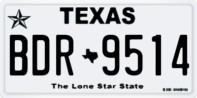 TX license plate BDR9514