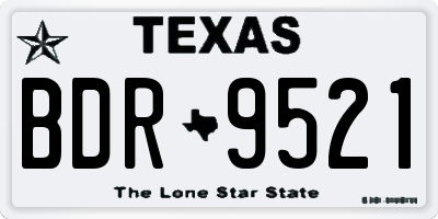 TX license plate BDR9521