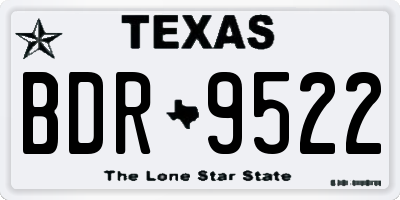 TX license plate BDR9522