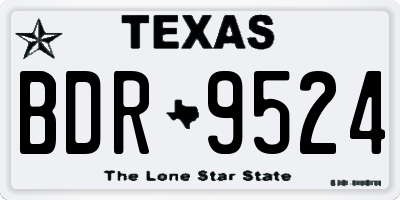 TX license plate BDR9524