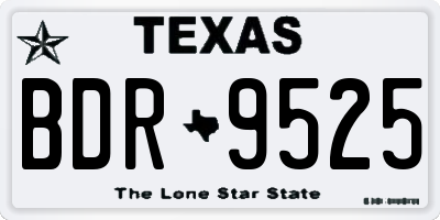 TX license plate BDR9525