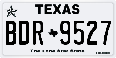 TX license plate BDR9527