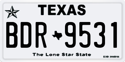 TX license plate BDR9531