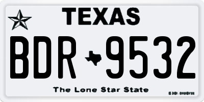 TX license plate BDR9532