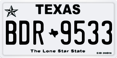 TX license plate BDR9533